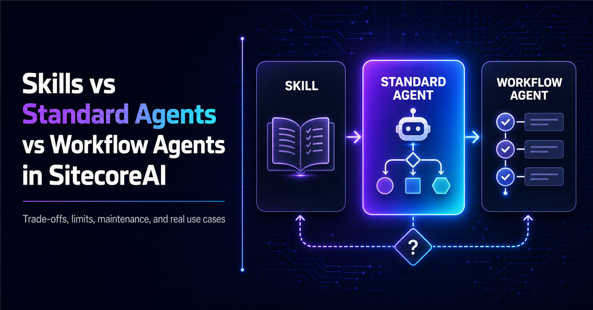 Skills vs Standard Agents vs Workflow Agents in SitecoreAI: What Should You Build?