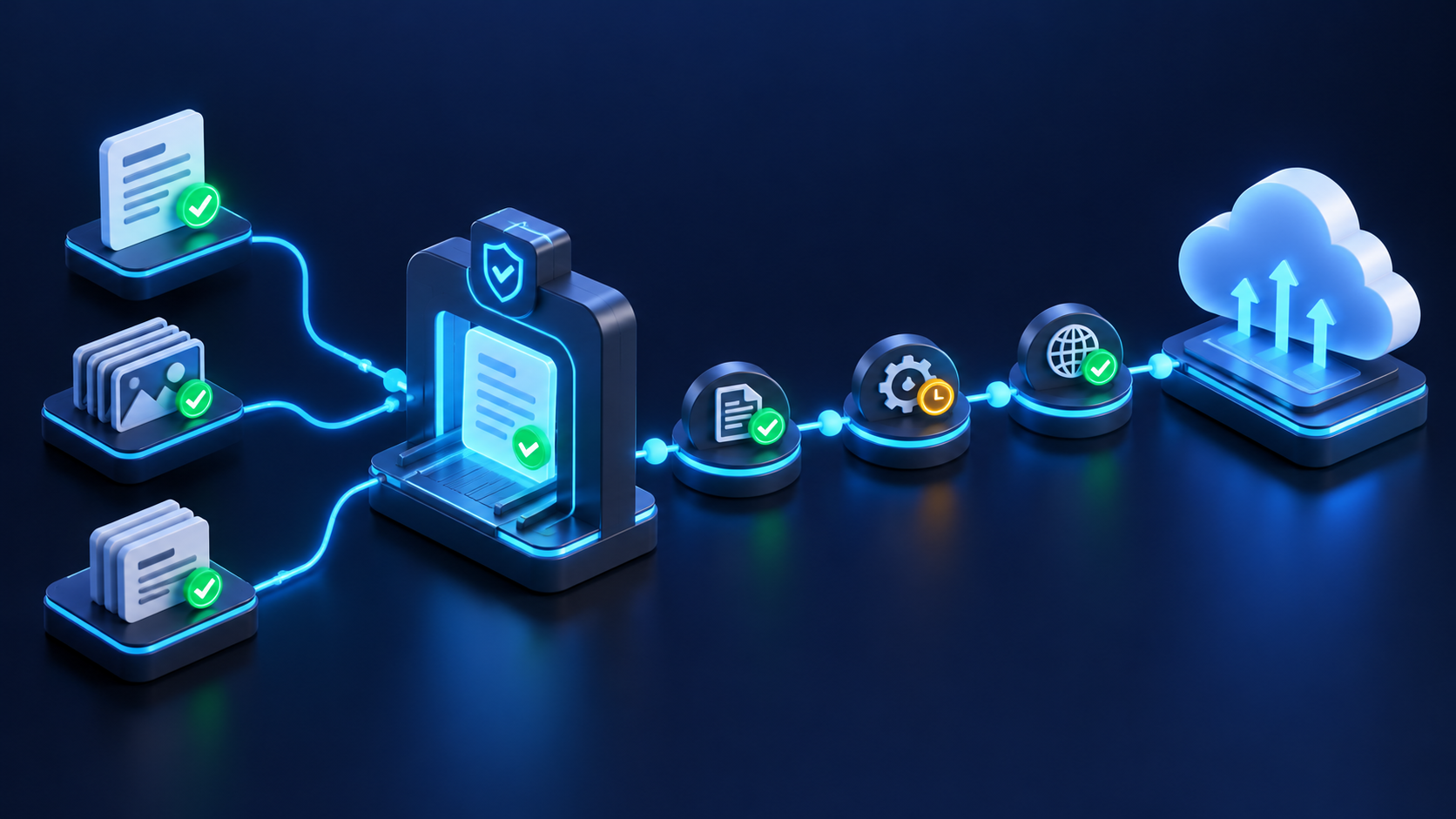 approved page and referenced content pass publishing gate toward delivery cloud