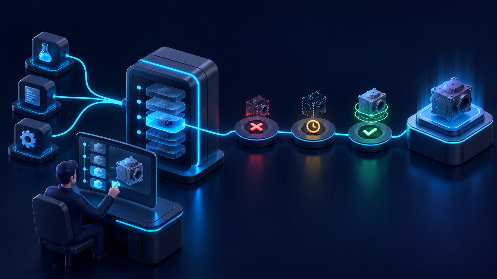 operator reviews experiment history and restores component through recovery checkpoint