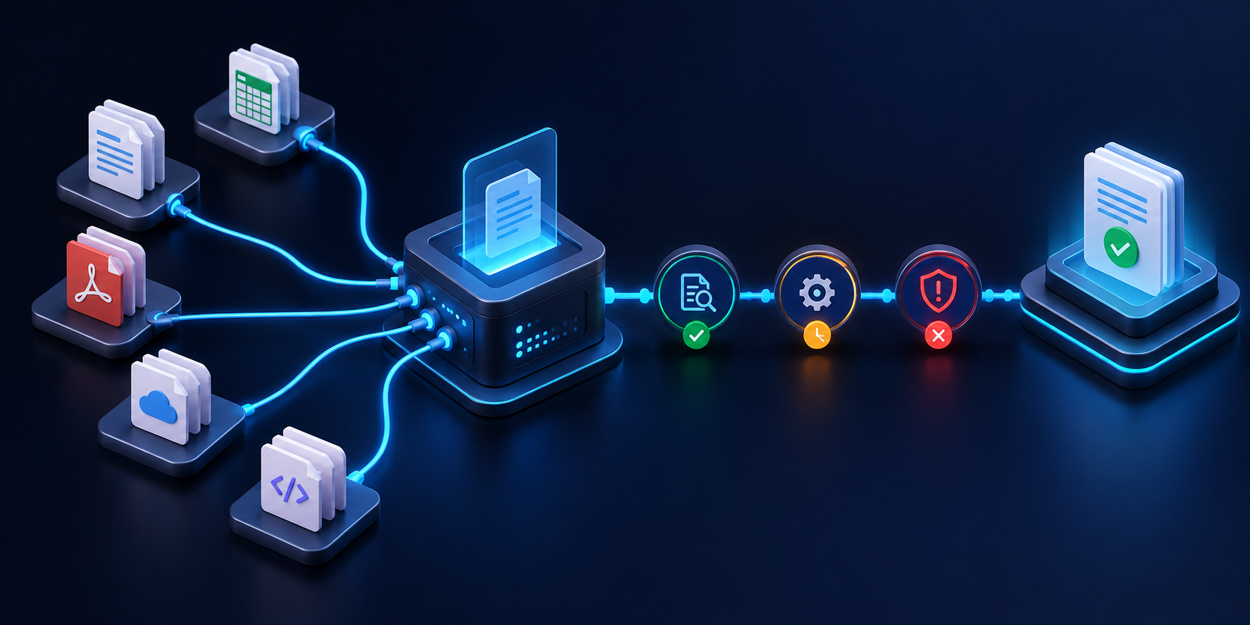 diverse test document platforms converge into evaluation console