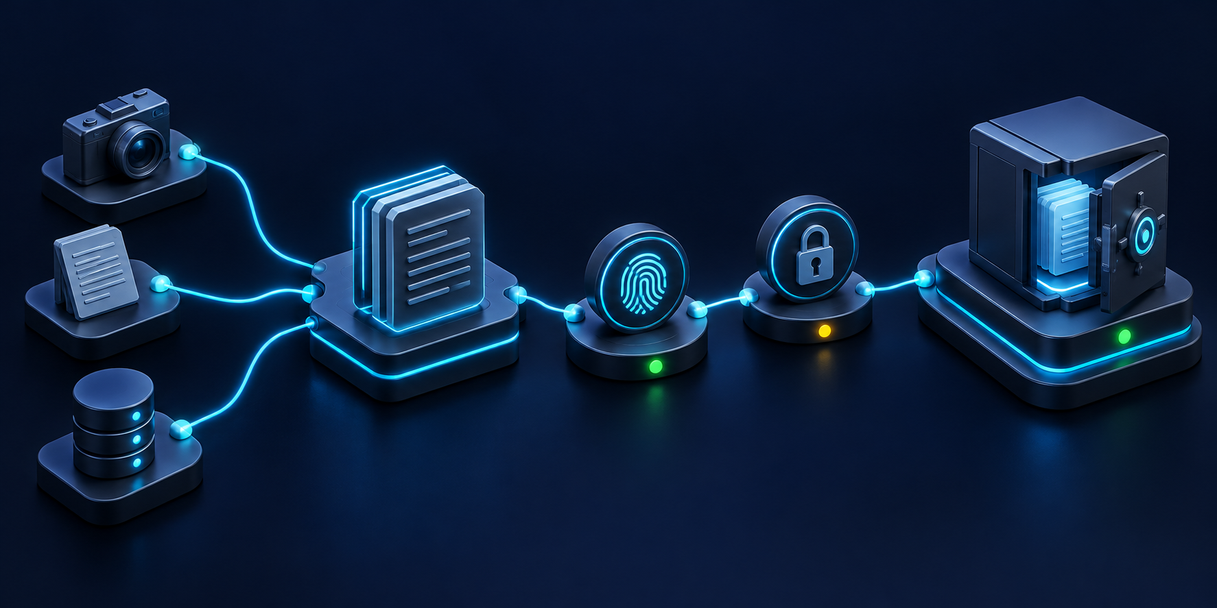 provenance ledger passes fingerprint and lock checkpoints to protected archive