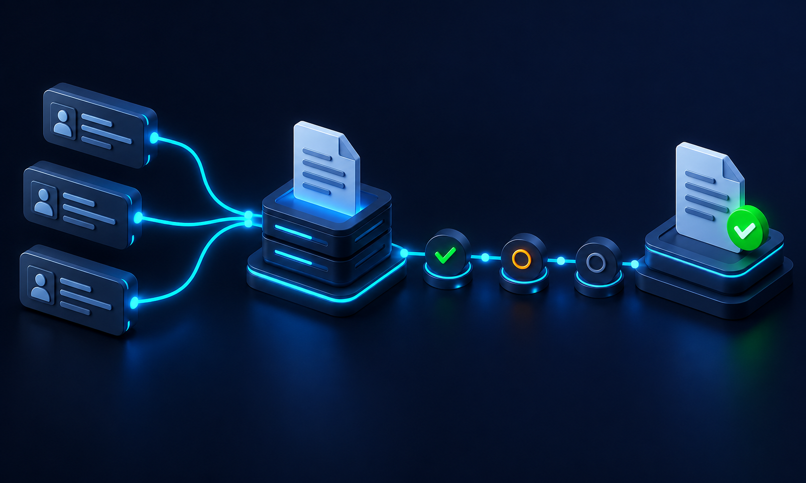 duplicate request cards converge to single key ledger and one page